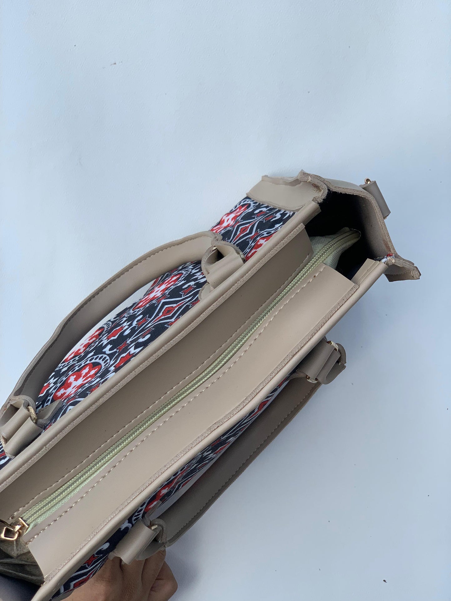 SW-007 Printed Rectangular Bag - Beige