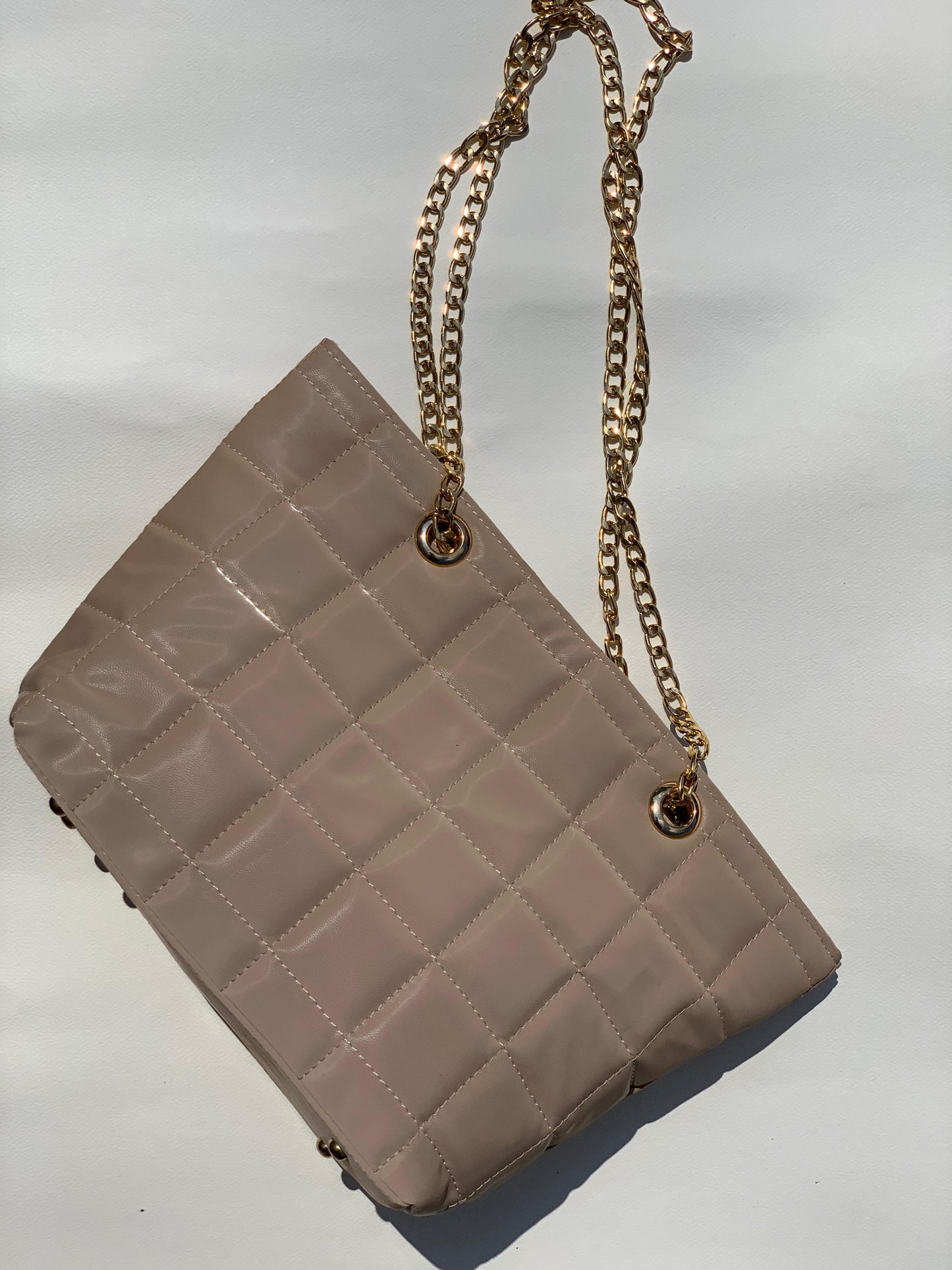 SW-001 Quilted Shoulder Bag - Beige