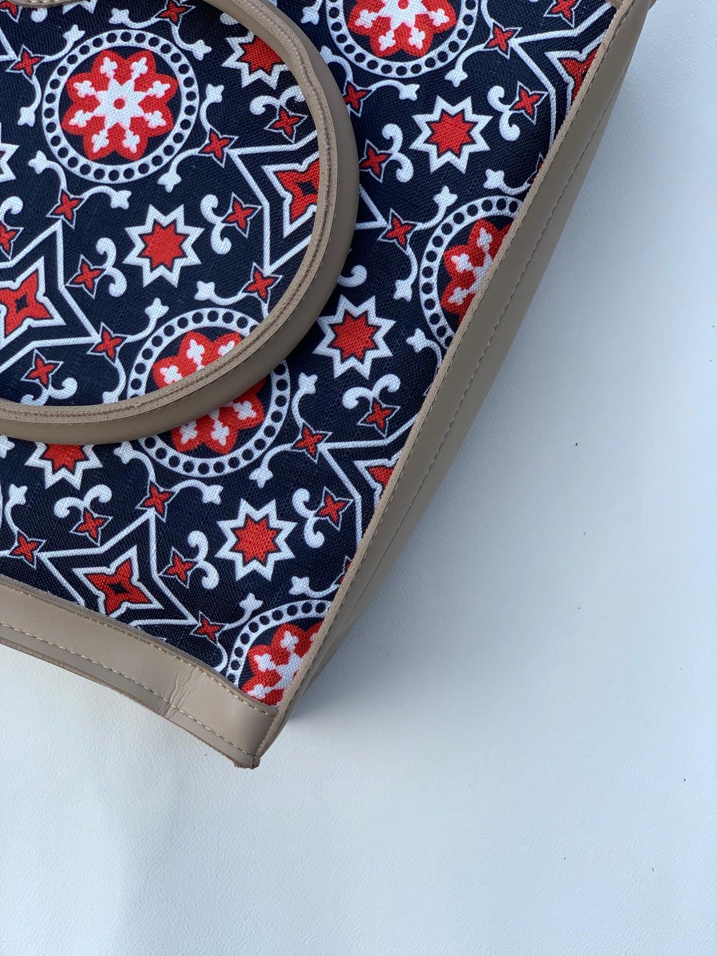 SW-007 Printed Rectangular Bag - Beige