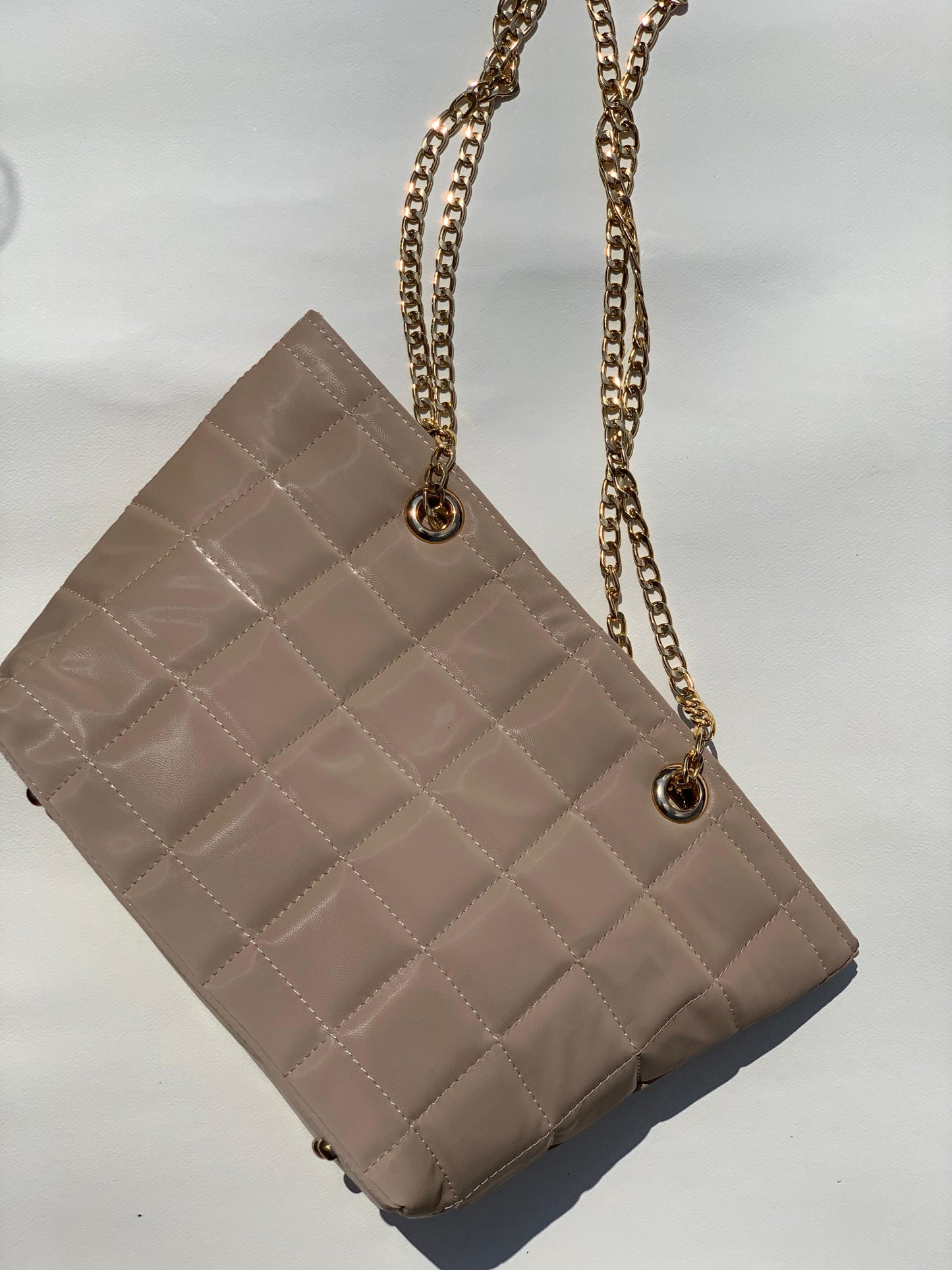 SW-001 Quilted Shoulder Bag - Beige