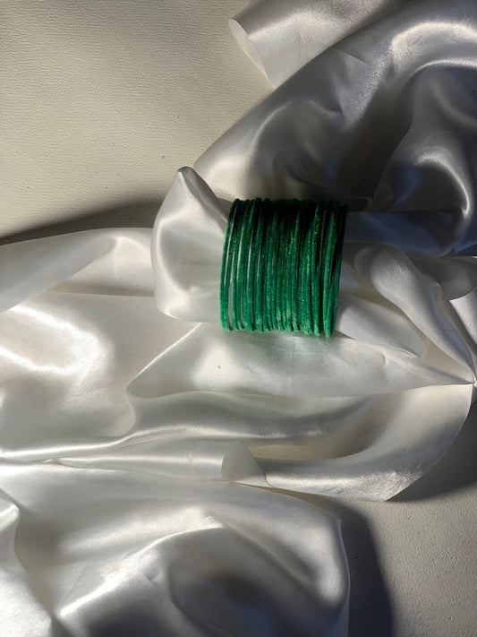 Velvet Bangles - Green