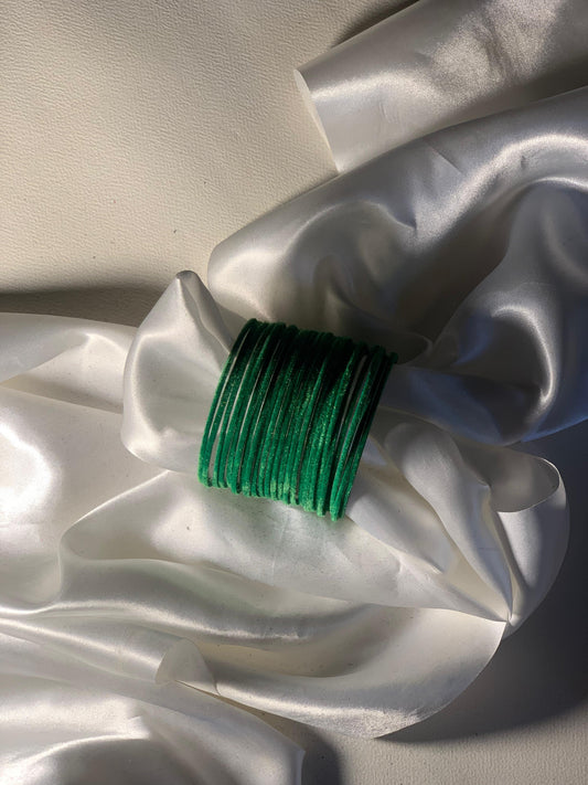 Velvet Bangles - Green