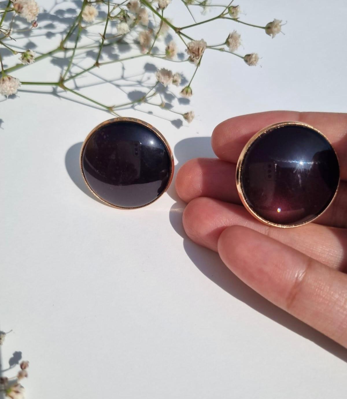 Summer breeze round earrings (Black)