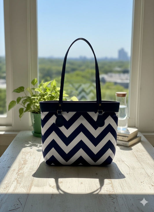 SW-010 Chevron Shoulder Bag - Blue