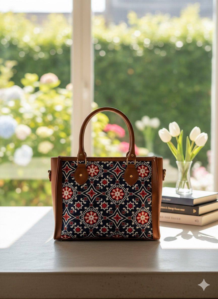 SW-007 Printed Rectangular Bag - Brown