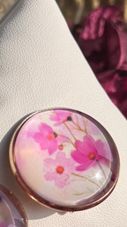 Printed summer breeze round earrings - Floral