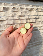Plain summer breeze round earrings - Mint Green