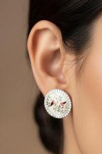 Summer bedazzled round earring - sparrow