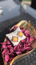 Summer bedazzled square earring - Flower
