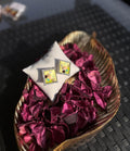 Summer bedazzled square earring - Yellow