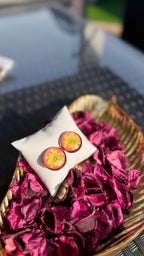 Printed summer breeze round earrings