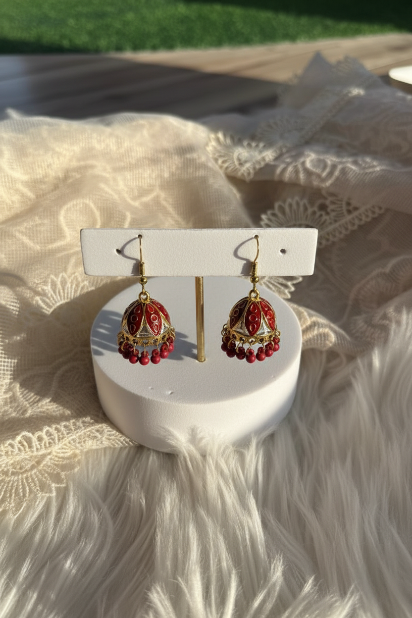 yasmeen earrings - Maroon