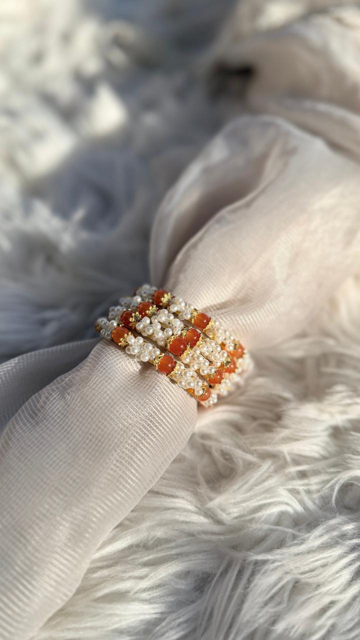 Muskan moti Bangles - Orange