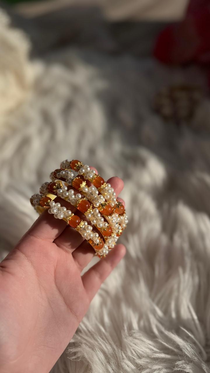 Muskan moti Bangles - Orange