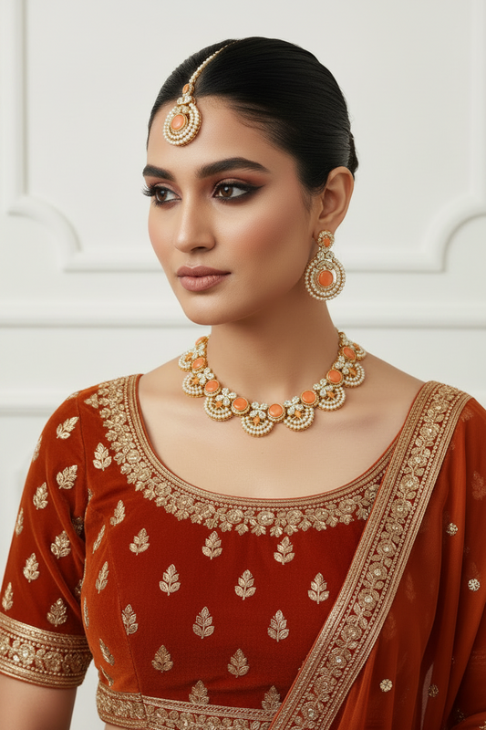 nourah phool bedazzled - Orange