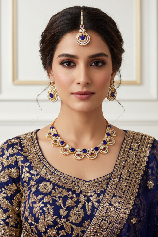 nourah phool bedazzled - Blue