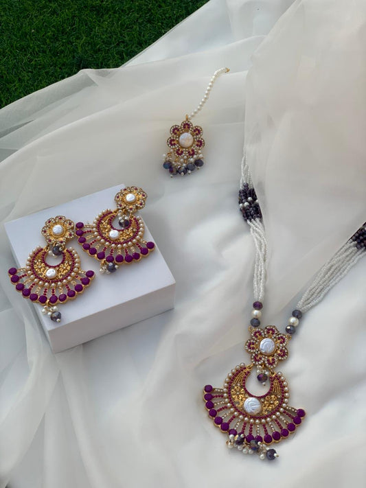 nourah moti har set - Purple