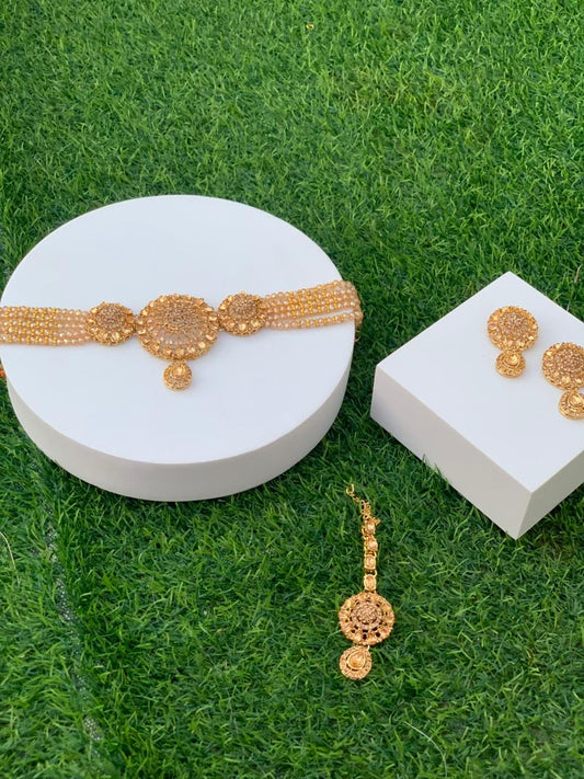 Choker set- teen gol Gold