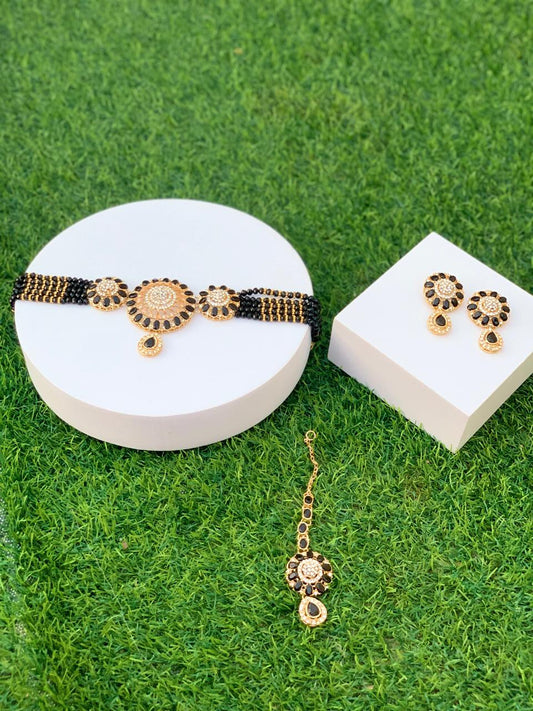 Choker set- teen gol Black