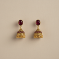 Oval Jhumki Maroon