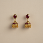 Oval Jhumki Maroon