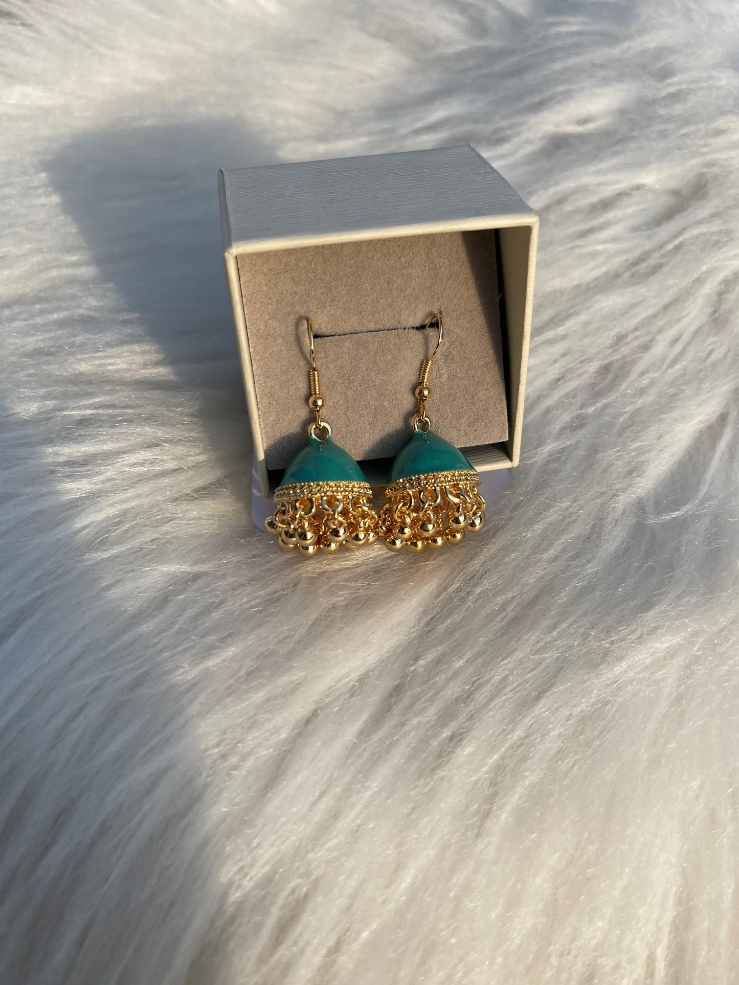 Aliza jhumki (teal)