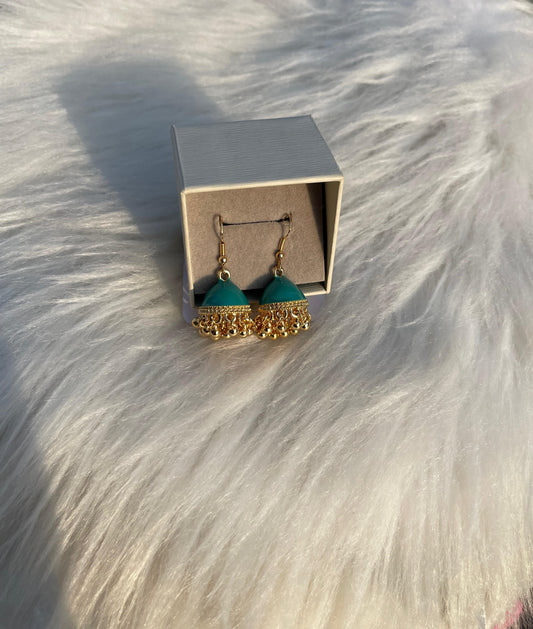 Aliza jhumki (teal)