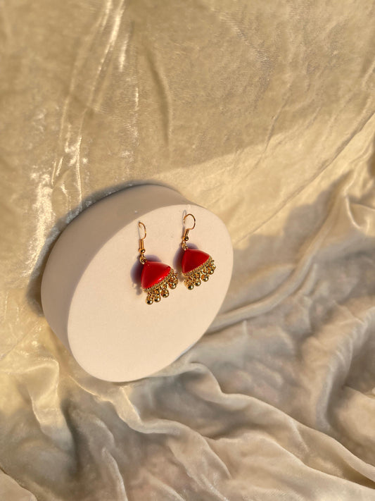 Aliza jhumki (red)