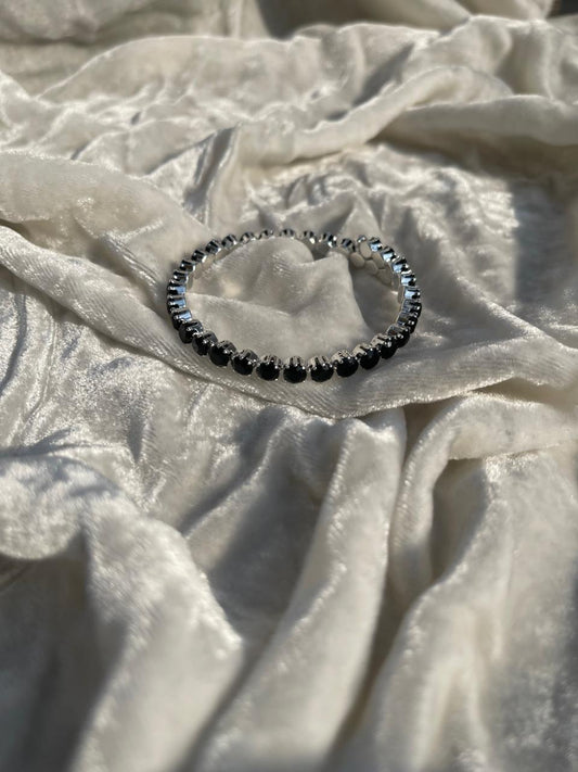 Black and silver bracelet