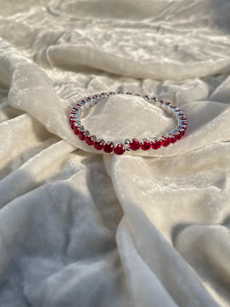 Red and silver Bracelet