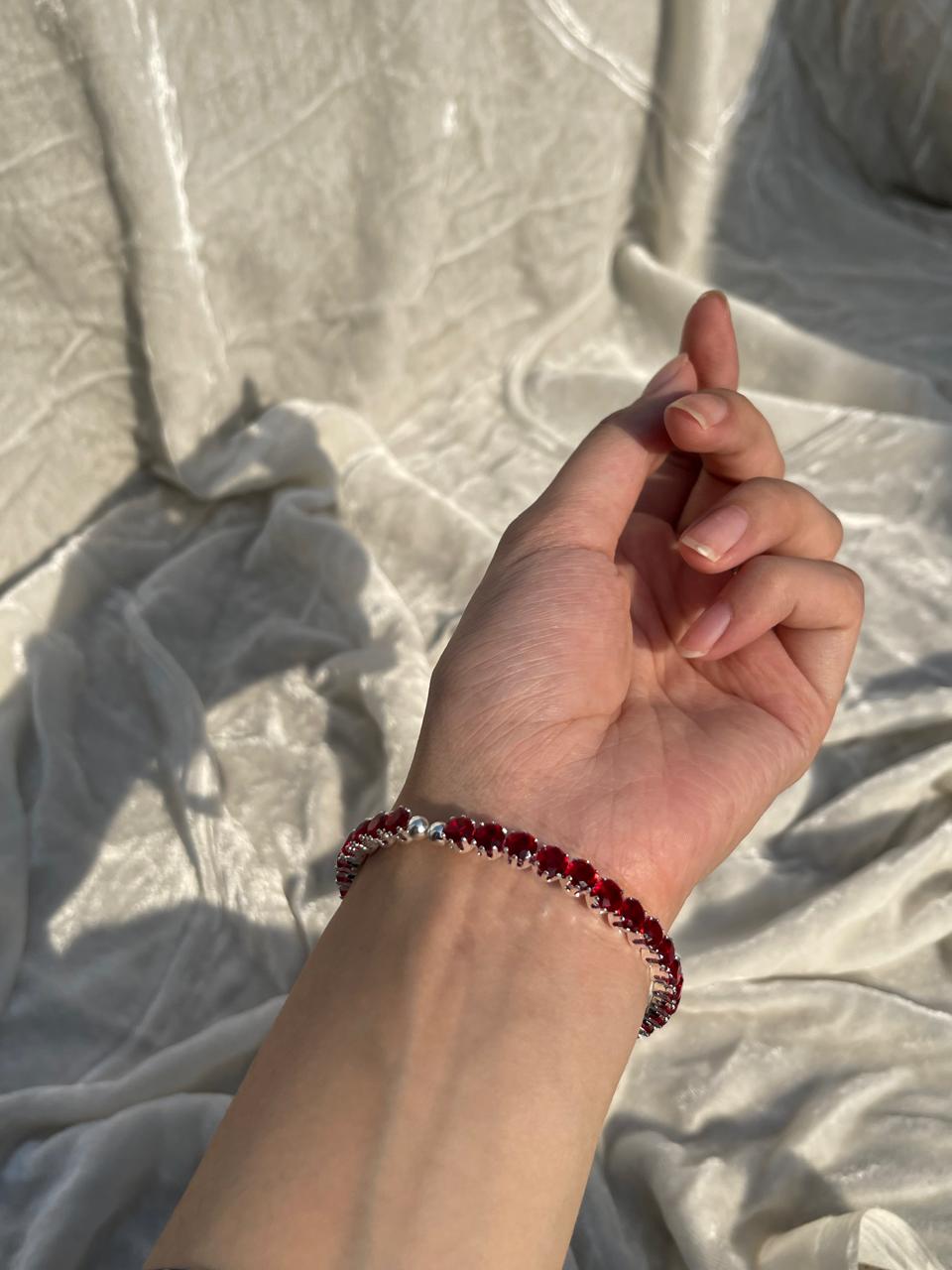 Red and silver Bracelet