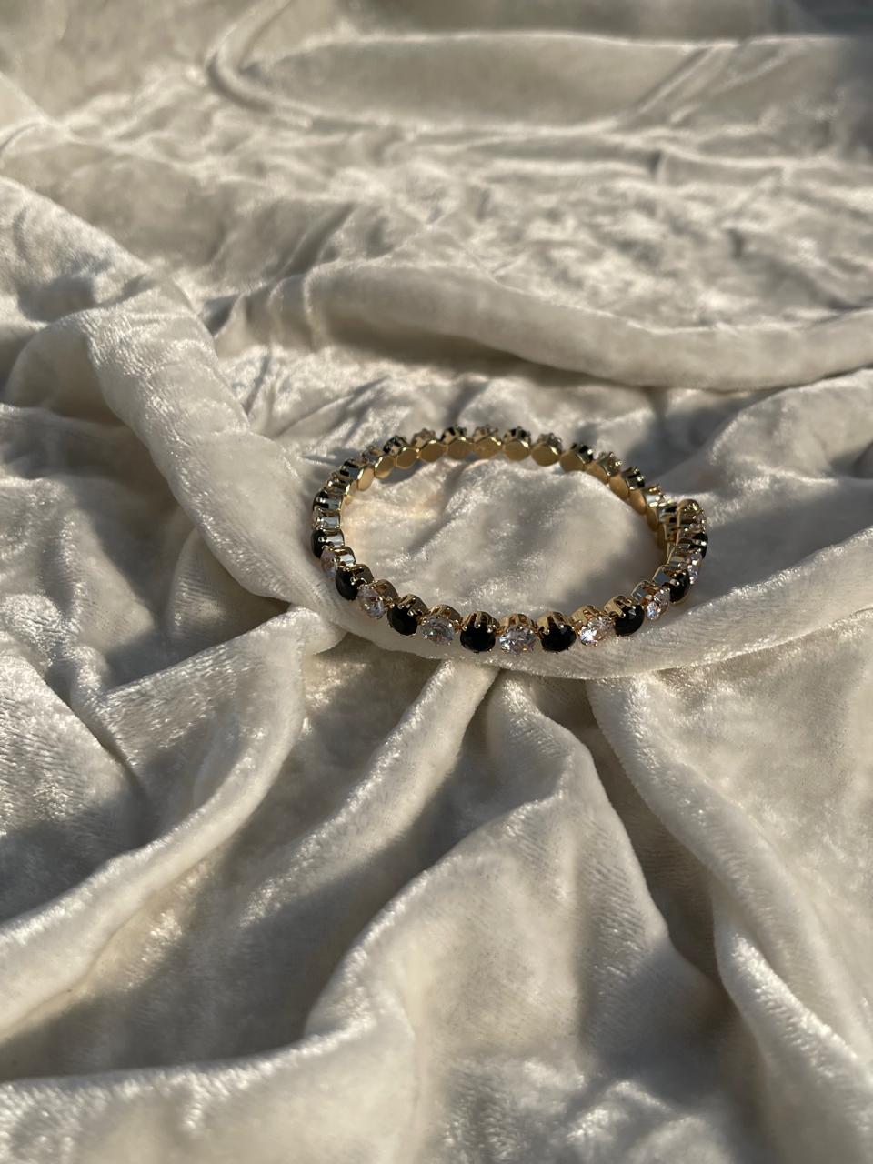 Black and clear bracelet