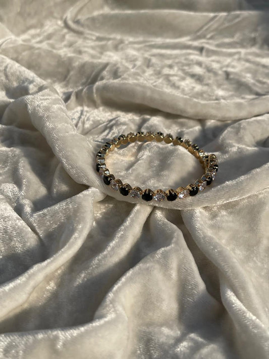 Black and clear bracelet
