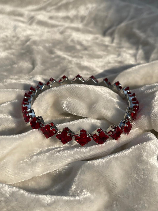 Red and silver bracelet