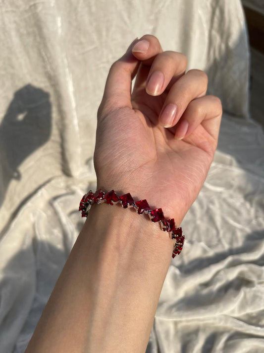 Red and silver bracelet