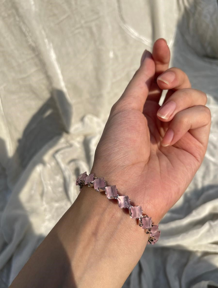 Pink and silver bracelet (Matt)