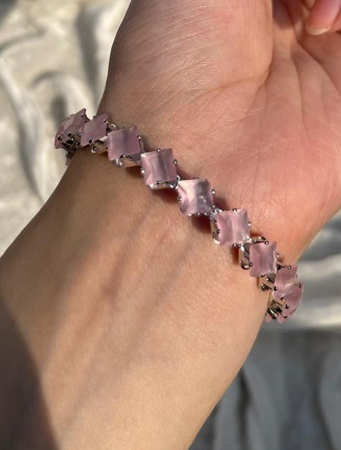 Pink and silver bracelet (Matt)