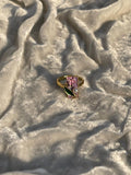 Enamel pearl ring (rectangle-purple)