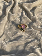 Enamel pearl ring (rectangle-purple)