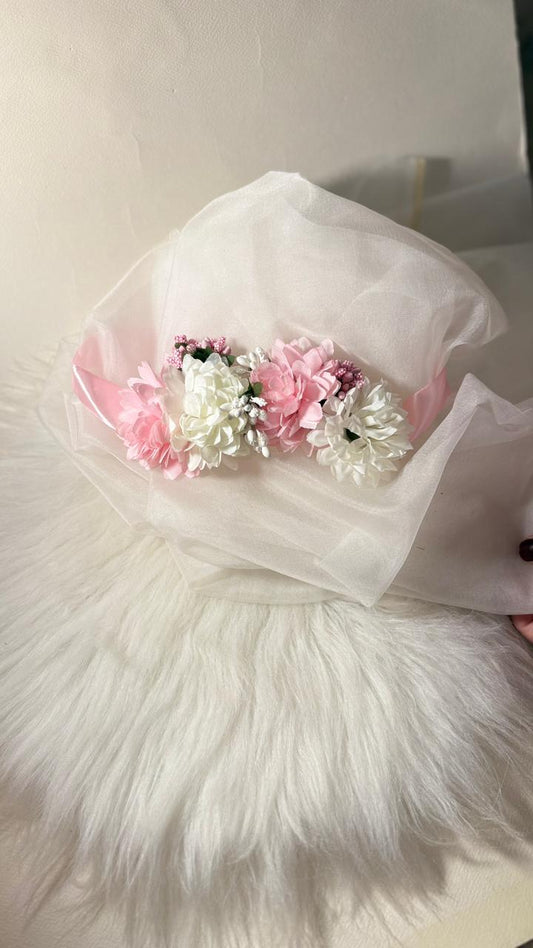Corsages- white and pink-1 pc