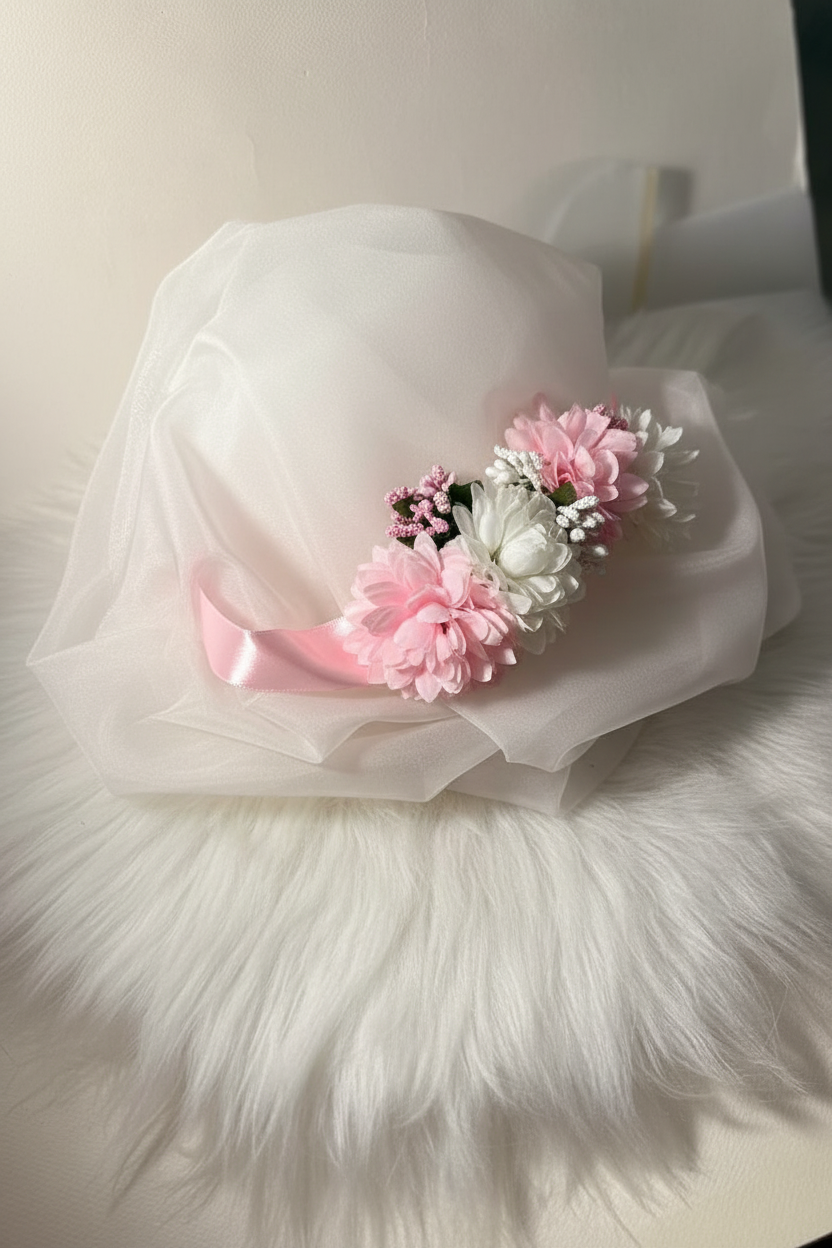 Corsages- white and pink-1 pc
