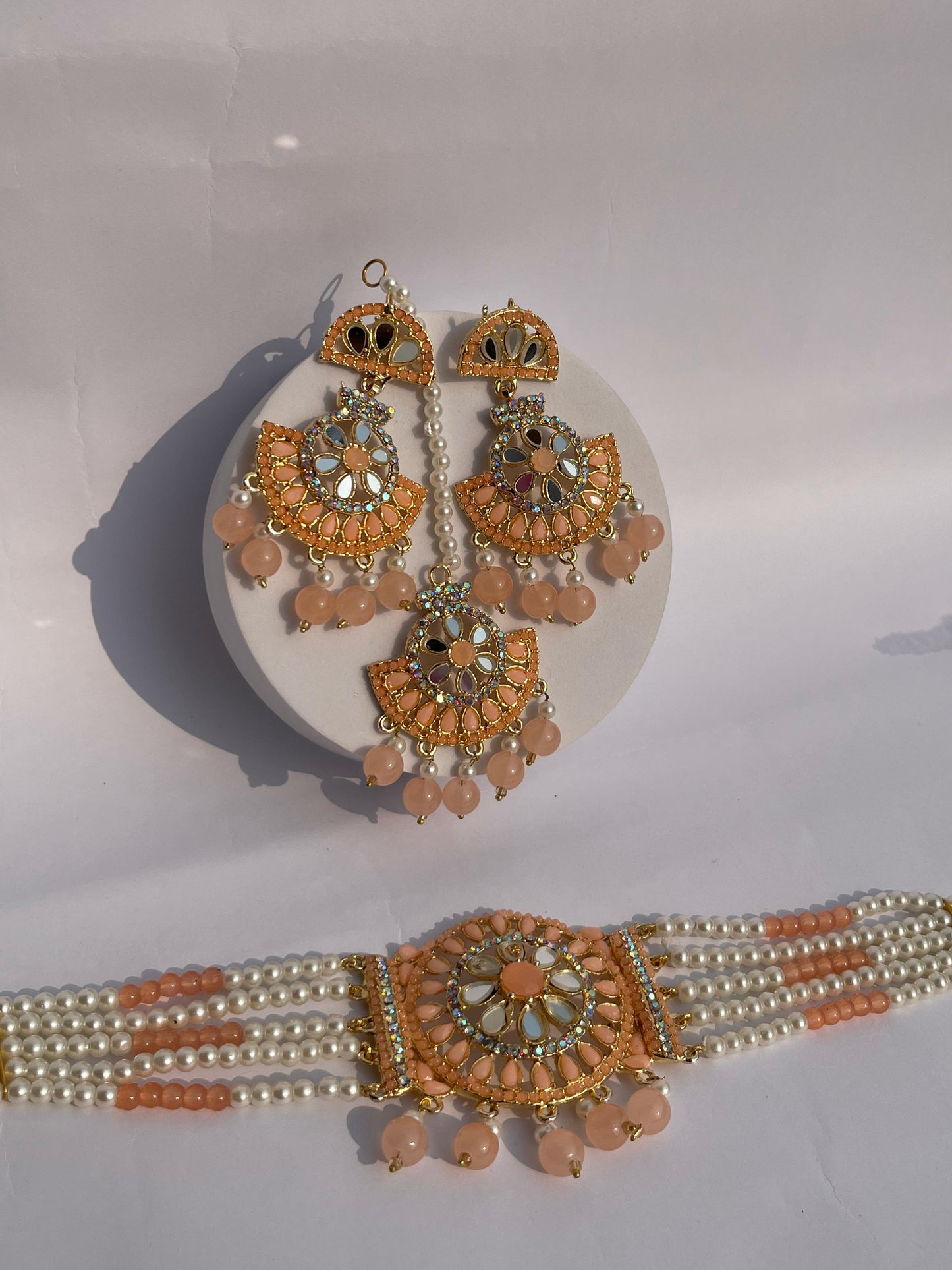 Aliza Choker set (Peach)