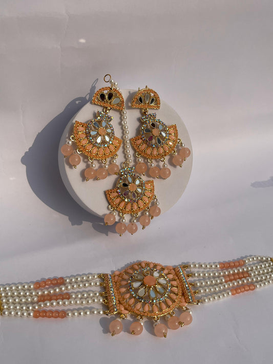 Aliza Choker set (Peach)