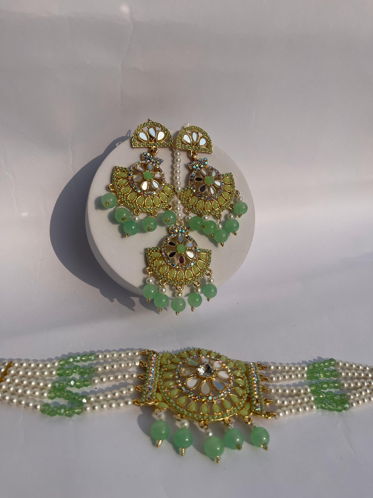 Aliza Choker set (light green)