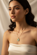 Enamel pearl necklace (Classic Pearl Rose)-turquoises