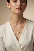 Enamel pearl necklace (Rose-white)