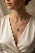 Enamel pearl necklace (Pearl Lily -purple)
