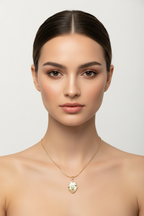 Enamel pearl necklace - White