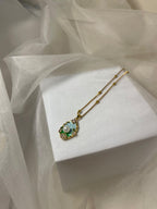 Enamel pearl necklace - Turquoise