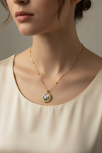 Enamel pearl necklace (Purple- Blush Bloom)